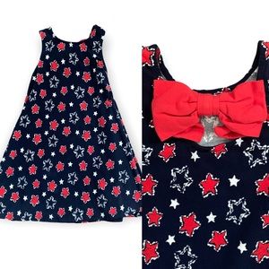 Tommy Bahama Little Girl Red White & Blue Star Print Dress - Bow - size 7
